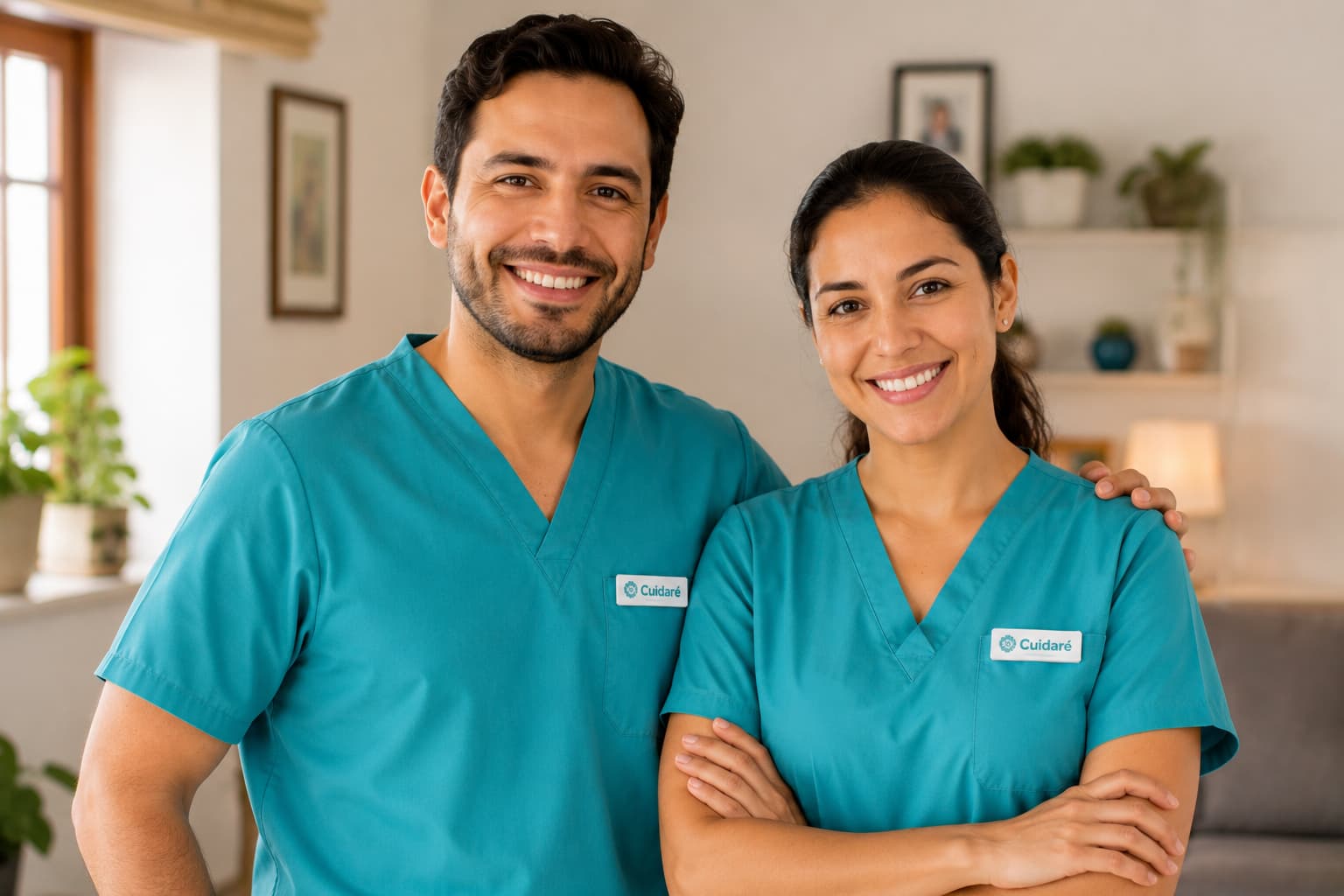 Equipo Cuidaré en consulta familiar — enfermería a domicilio en Guadalajara